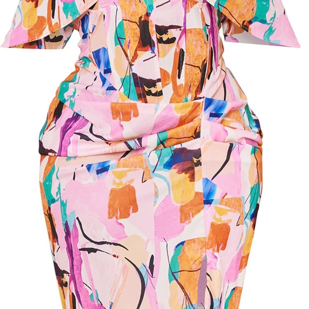 PrettyLittleThing Multicolor Abstract Dress